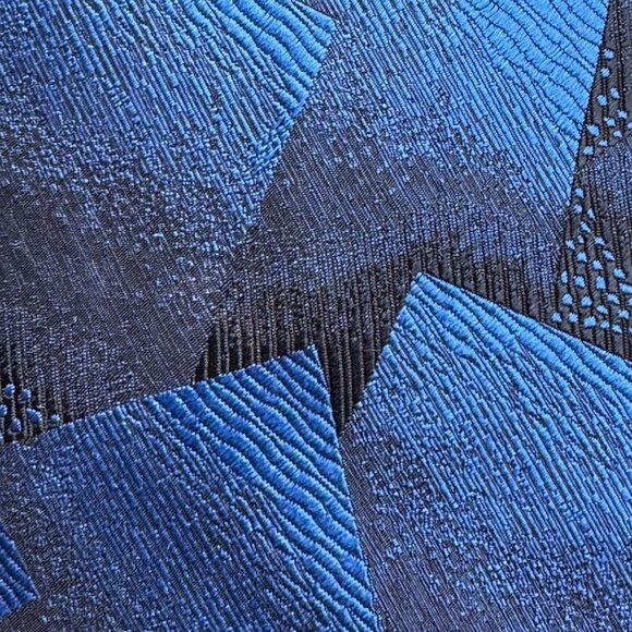 Philippe Ertu Tie 100% Silk Blue Gold Stipe Geo Japan Italy 3.75"x57-59" X5 - Picture 11 of 16